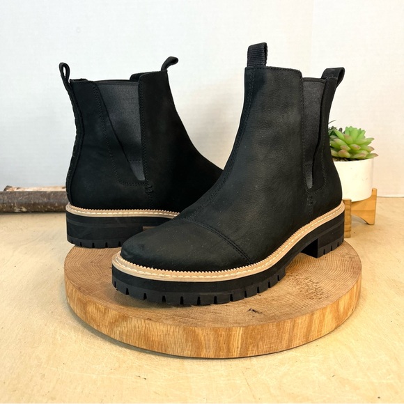 TOMS | Dakota Water Resistant Leather Lugged Chelsea Boots Size 8.5 - Picture 6 of 16